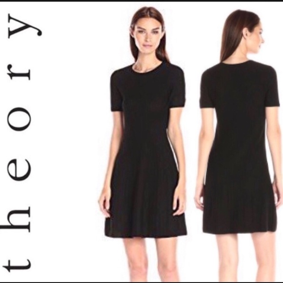 Theory Dresses & Skirts - Theory Hialo Prosecco Short Sleeved Black Dress